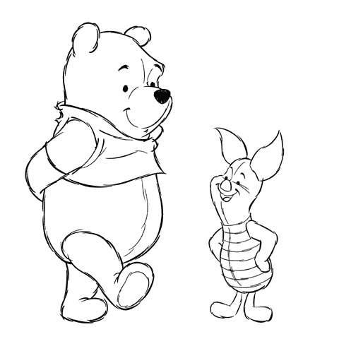 coloriage winnie et porcinet